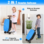 Advwin Scooter Luggage for Kids & Adults, Hardside Ride on Suitcase for Kids Ages 4-15 Multifunctional Lightweight Foldable Carry on Luggage with Wheels Ride on for Children Teenagers, Pink