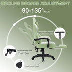 Hoffree Gaming Chair with Massage Fabric Office Chair with footrest for Adults, Ergonomic Gamer Chair with Headrest and Lumbar Support for Office Gaming, 440 LBS