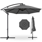 Best Choice Products 10ft Offset Hanging Outdoor Market Patio Umbrella w/ Easy Tilt Adjustment - Tan