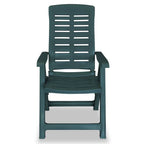 vidaXL Reclining Patio Chairs Outdoor Stack Dining Chair with Armrest Plastic
