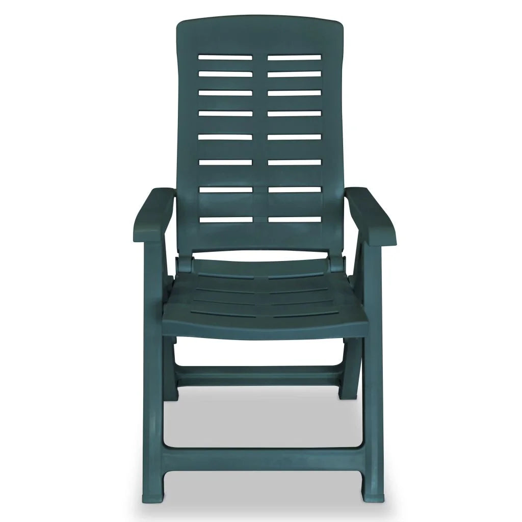 vidaXL Reclining Patio Chairs Outdoor Stack Dining Chair with Armrest Plastic