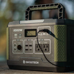 Swiss Tech 1000W portable power station 999Wh solar generator for camping & emergency use