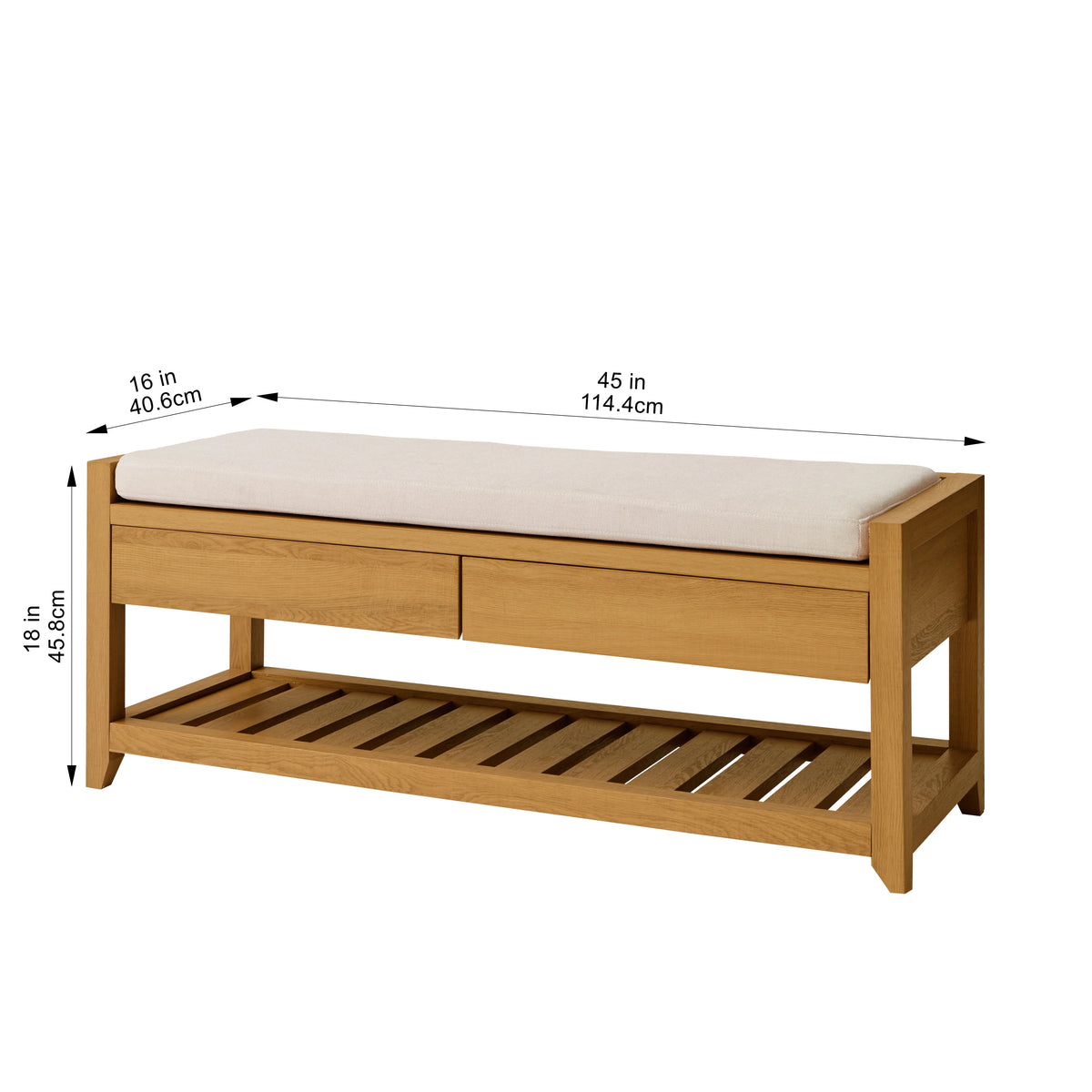 Better Homes & Gardens Reading 45" Bench, Walnut Finish