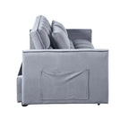 Gewnee 55'' Modern Convertible Velvet Sofa Bed with Pull-Out Twin Bed, Adjustable Backrest for Living Room, Office (Dark Gray)