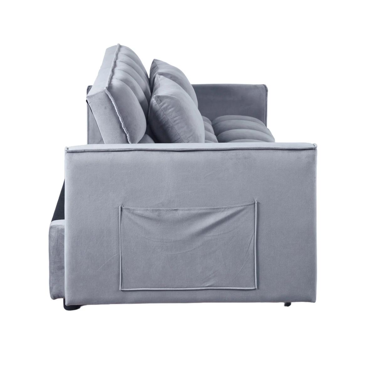 Gewnee 55'' Modern Convertible Velvet Sofa Bed with Pull-Out Twin Bed, Adjustable Backrest for Living Room, Office (Dark Gray)