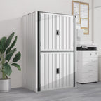 AECOJOY Outdoor Storage Cabinet for Garden & Patio, a Metal Organizer with Doors and Shelves in Gray