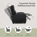 CONCETTA Massage Recline Chair with Padded Seat and Massage Backrest, Black