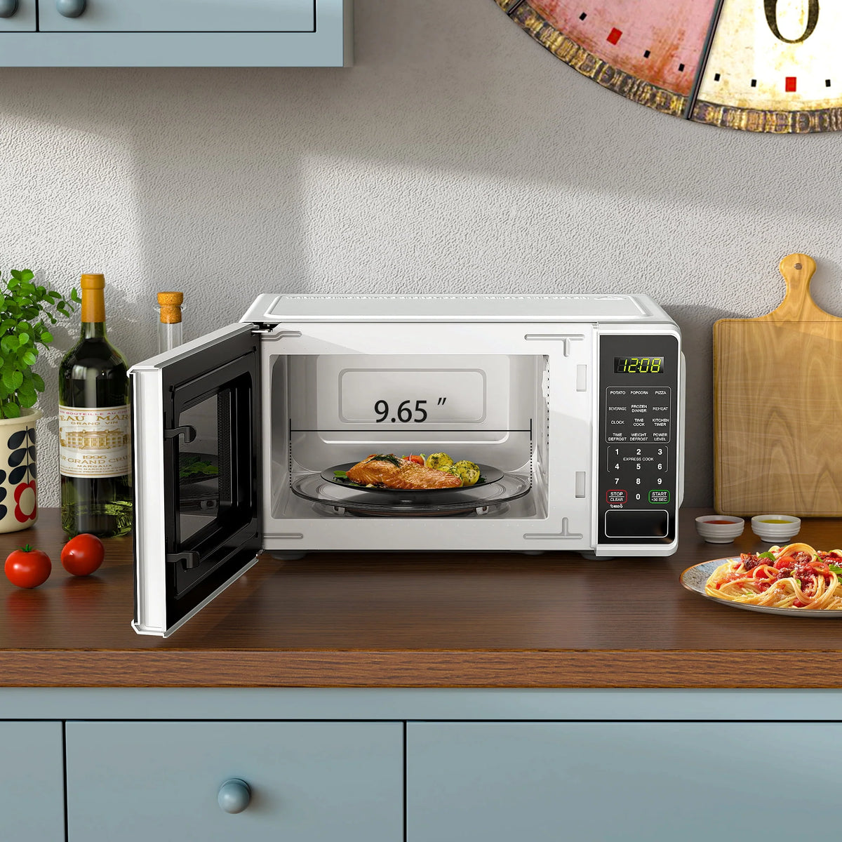 Mainstays 0.7 cu. ft. Countertop Microwave Oven, 700 Watts, White, New