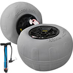 VEVOR Beach Balloon Wheels, 13" Replacement Sand Tires, TPU Cart Tires for Kayak Dolly, Canoe Cart and Buggy w/ Free Air Pump, 2-Pack