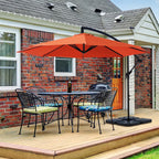 JUSTLET 10ft Heavy Duty Patio Hanging Offset Cantilever Patio Umbrella W/ 4-Piece Base Included Included, Beige