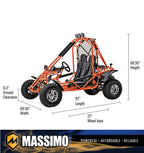 Massimo GKA 200 169cc EFI Adult Go Kart with 10HP Engine, 2WD Off-Road Go Cart, Dual Seats, Red