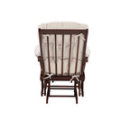 AFG Alice Glider and Ottoman with Pillow. Espresso Finish with Beige Cushions