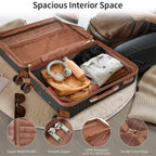 Luggage Sets,4-Piece Lightweight Suitcase Set with 4 Packing Cubes and TSA Lock, Hardshell Suitcases with Spinner Wheels, (16/20/24/28 ),Brown