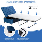 Costway Modern Solid Wood Folding Beds with Ottoman, Grey