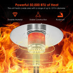 Costway 50000 BTU Propane Patio Heater Standing Steel with Wheels Grey
