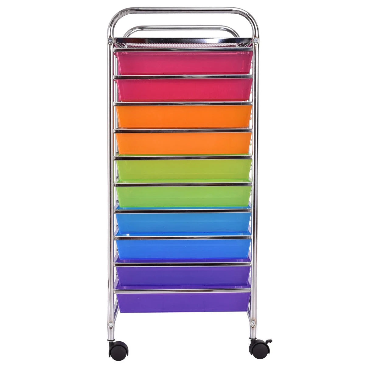 Costway 20 Drawer Rolling Storage Cart Tools Scrapbook Paper Office School Organizer Yellow