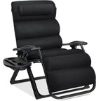 Best Choice Products Oversized Zero Gravity Chair, Folding Recliner w/ Removable Cushion, Side Tray - Fossil Gray