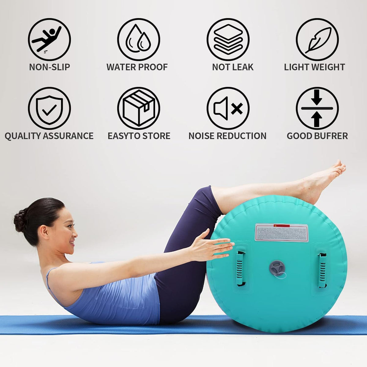 Gymnastics Mat Set 10FT Inflatable Tumbling Mat, 39*24 inch Air Roller Gymnastics Barrel and 3 Air Block with 800W Air Pump for Training Cheerleading Home Use Yoga and Water Use