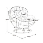 Velvet Swivel Accent Chair with Ottoman, Modern Chaise Lounge Chair with Metal Frame and Footstool, Comfy Armchair Reading Chair for Living Room Bedroom Office,Blue