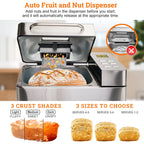 KBS 17-in-1 2LB Bread Maker Machine Fully Automatic LCD Display，Stainless Steel Model# 013