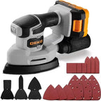Cordless Detail Sander: Multi-Function Mouse Sander Electric Sander Tool Palm Sanders with Dust Collector, 3 Additional Attachments&12pcs Sandpapers for Home Decoration
