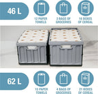 CleverMade 3 Pack Stackable Collapsible Storage Bin with Lids - 16 Gal Ocean