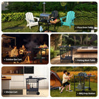 Pizzello Outdoor Grill Pizza Oven Food Prep Bbq Cart Stand Table with Storage Wheels Expandable Countertop, Black