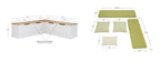 Linon Romero Backless Corner Nook with Storage, 5-Piece Cushion Set, Natural/White/Beige