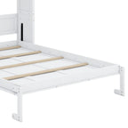 YunNianYang Queen Size Gray Murphy Bed Wall Bed with Shelves