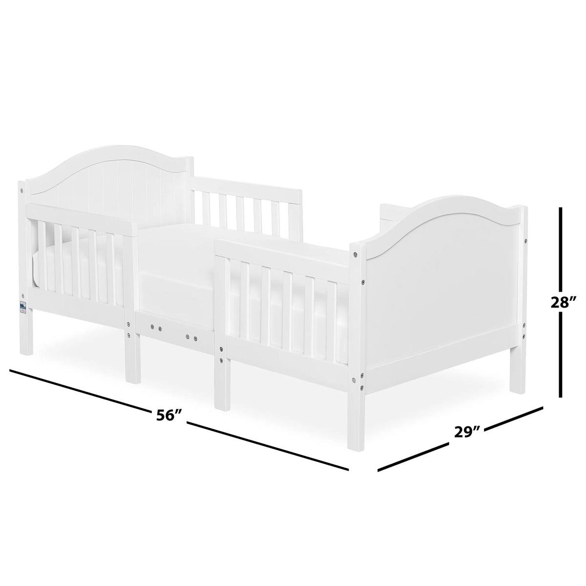 Dream On Me Portland 3 in 1 convertible Toddler Bed, Steel Grey