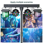 DJ Lights with Stand, 24PCS+8PCS RGBW Party Bar Light Set,Sound Activated LED Stage Lighting for Disco Wedding Halloween Christmas