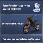 TUTTIO Soleil01 Electric Dirt Bike For Adults,48V 21Ah 200N.m,2000W Motor,Max 37Mph,Maximum Range 45 Miles,Dirt Bikes