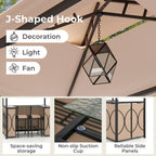 Spaco 3-Piece Patio Bar Set with A Heat-Resistant Tempered Glass Top, Grill Gazebo & 2 Bar Stools with Tempered Glass Bar Table, Bar Set for Outdoor, Brown