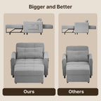 3 in 1 Convertible Sofa Bed Chair for Living Room , Aiho Sleeper Sofa Bed for Living Room, Dark Gray