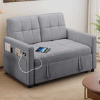Dextrus  3-in-1 Convertible Futon Sofa Bed, Modern Sleeper Sofa with Pull-Out Bed for Small Place, Beige
