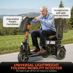 BAMACAR 3-Wheel Folding Mobility Scooter Lightweight for Seniors & Adults 300 lbs, Portable Powered Handicap All Terrain Travel Scooter, Mobility Scooters Foldable Collapsible Electric Scooters Black