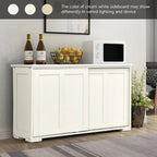 Costway Kitchen Storage Cabinet Sideboard Buffet Cupboard Wood Sliding Door Pantry White