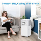 TROPOW Portable Air Conditioners 8000BTU, Air Conditioners 3-in-1 Cools up to 350 Sq. Ft, Indoor Standing AC Unit w/Dehumidifier, Window Kit, White