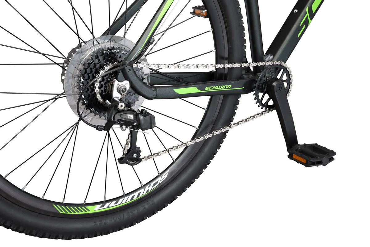 29-in. Boundary Mens Mountain Bike, Black and Green
