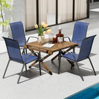 Arlopu 8Pcs Patio Dining Chairs Outdoor Stackable Armrest Chairs for Lawn Garden Backyard