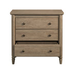 My Texas House Monroe 3 Drawer Nightstand with USB, Brushed Oak Finish