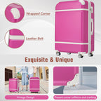 DUOSONG Hardshell Luggage Sets 4 Pieces 20"+24"+28" Luggages And Cosmetic Case Spinner Suitcase With Tsa Lock Lightweight White ABS Travel Luggage Hard Case