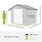 Outsunny 7' x 4' Metal Storage Shed Organizer, Garden Tool House with 4 Vents and 2 Sliding Doors for Backyard, Patio, Garage, Lawn, Dark Gray