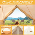 Dextrus Camping Tent with Stove Jacks & Windows for Outdoor Family Party, Camping, Picnic, Barbecue