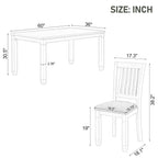 Harper & Bright Designs Farmhouse 7 Pieces Extendable Dining Table Set for 6, Solid Wood Kitchen Table with Butterfly Leaf and 6 Upholstered Chairs, Brown