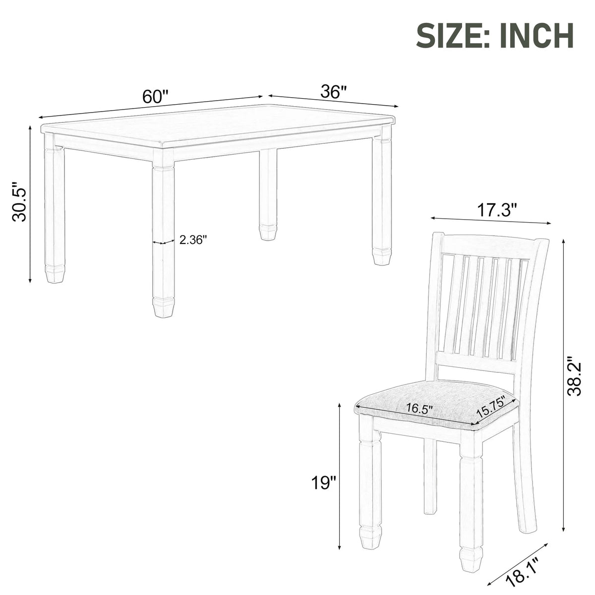 Harper & Bright Designs Farmhouse 7 Pieces Extendable Dining Table Set for 6, Solid Wood Kitchen Table with Butterfly Leaf and 6 Upholstered Chairs, Brown