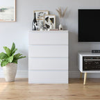 Homfa 5 Drawer White Dresser, Modern Storage Cabinet for Bedroom, White Chest of Drawers Wood Organizer for Living Room