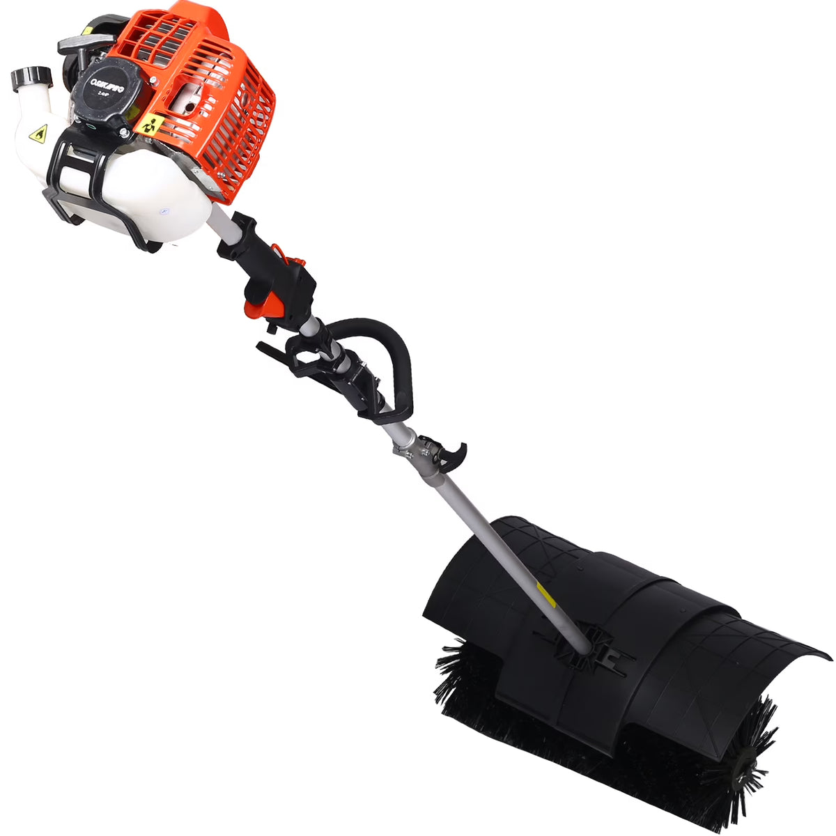 Power Snow Sweeper Brush Machine, 52cc Gasoline Walk-Behind Power Broom for Artificial Lawn Dirt Debris, 24" X 9" Brush, EPA Approved