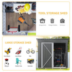 UFORIC 5x3ft Outdoor Storage Shed,Metal Garden Organizer, Lockable Door,Backyard,Garden,Dark Gray