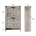 VEANERWOOD Shoes Storage Cabinet With Doors, Farmhouse Shoe Cabinet With 2 Flip Drawers For Entryway,Gray